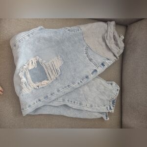 SHEIN Maternity Light Blue Distressed Jeans